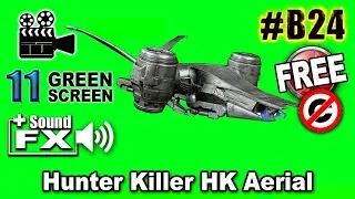 HK Aerial Hunter Killer From Terminator Green Screen 3D
