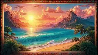 🌅 Psychedelic Beach Sunset - 4K TV Art | Relaxing Digital Painting for Your Screen