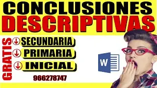 CONCLUSIONES DESCRIPTIVAS 2022 | COMO ELABORAR | DESCARGALO PARA INICIAL PRIMARIA y SECUNDARIA📒📚⤵