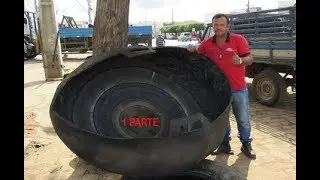 BEBEDOURO DE PNEU DE TRATOR, P1  para da água a animais, passo a passo