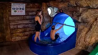 Blue BODY Water Slide at TIKIBAD Duinrell Waterpark