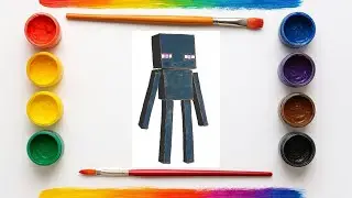 How to draw an Enderman from Minecraft #drawing #painting #easydrawing #minecraftdrawing #forkids