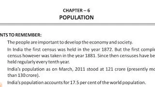 Class 9 Geography Chapter 6  Population Notes Part 1