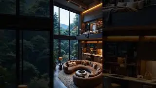 🌲 Cozy Modern Cabin with Stunning Forest Views | Dream Home Interior Tour #luxuryhome #viralshorts