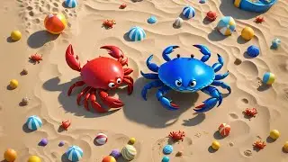 Three Colorful Crabs Snap and Spin | Fun Action Song for Kids |  Nursery Rhymes and Baby Songs