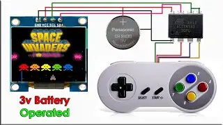 Video Game Console Using 8 pin IC only 3v Battery Operated, Attiny85 Oled Display Retro Game Console