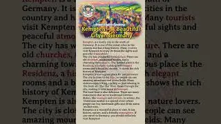 Midori English Speaking :Kempten &ndash; A Beautiful City in Germany #shorts | learn English | Hearings |
