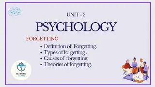FORGETTING | COGNITIVE PROCESS | PSYCHOLOGY UNIT - 3 | B.SC NURSING 1ST SEMESTER