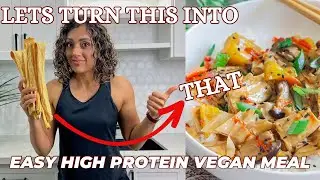 Easy high protein Vegan Meal in 15 minutes | Yuba sticks #highproteinvegan #veganrecipes #veganfood