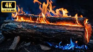 🔥 Real Wood Fireplace with Quiet Sizzling Flames &  Warm Ambiance for Cozy Winter Morning V1