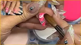 Hướng dẫn c&aacute;ch lấy bột - C&aacute;ch đắp bằng Liquid chảy v&agrave; L&agrave;m Marble || Katie Nguyen Nails
