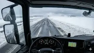 Truck Driving POV in Germany | A38 After Snowstorm & Halle City Delivery