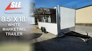 8.5' X 18' White Marketing Event Concession Trailer