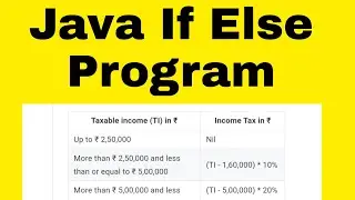 Java If Else Income Tax return Program | ICSE board If Else Program Class 10 program