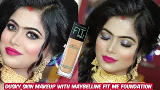 Long lasting Dusky Skin Wedding Guest or Bridal Makeup Using Maybelline Fit Me foundation