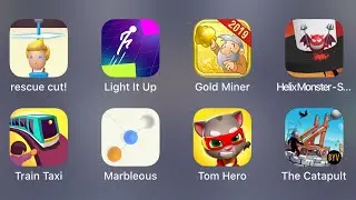 rescue cut!, Light It Up, Gold Miner, Helix Monster-Scary Jump,Tom Hero,The Catapult - iPad Gameplay