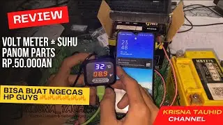 Review voltmeter+suhu dari panom 50.000an || bisa buat cas hp ternyata🔥🔥🔥
