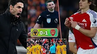 Micheal OLIVER AGAIN 🗑️| Wolves 0 Arsenal 1 | Miles Lewis- Skelly SENT-OFF ❌|