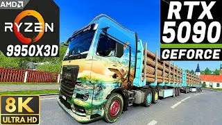 Euro Truck Sim 2 ~ Wood Transport ~ RTX 5090 + 9950X3D | 8K-ULTRA Graphics | MAN TGX Truck ~ 40 Mods