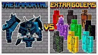 The Immortal vs Extra Golems. Minecraft Mob Battle
