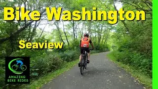 25 Minute Virtual Bike Ride | Discovery Trail Seaview Washington | Cycling Workout | Travel Video