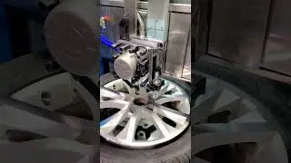 The diamond cut wheel repair machine with tire on DCM28P-M #rimrepair #wheelrepair