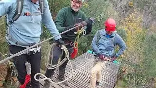 Rescuing a Frenchman from Devil's Bridge via ferrata in France