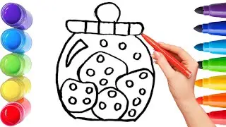 How To Draw cute candy jar Drawing, Painting & Coloring For Kids and Toddlers_ Child Art 🐋🌈🎨