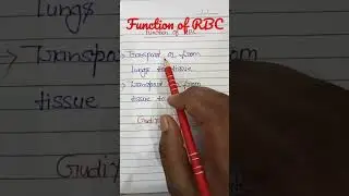 Function of rbc# gnm notes #viral #gnm #mbbs #doctor #medical study #short video # RBC ke function