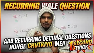 Recurring decimals question Bar Question into fraction Math Tricks || Prashant Sir l completed class