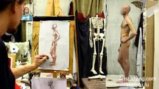 Контрапост профиль. (1) - Живопись. Фигура, 36 серия