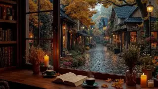 Cozy Ambience for Reading Book | Soft Jazz Melody & Rain Sound for Deep Focus, Study