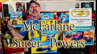 New McFarlane Super Powers Sea Saucer, Bat Multicraft and figures.