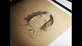 Portrait Drawing Timelapse - Tone tanned paper