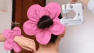Beginner Sewing | Flower Scrunchie with Mini Sewing Machine 505A 🌸🧵