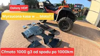 CFmoto 850 1000 gen3 od spodu po 1000km. Montaż osłon HDP do quada.