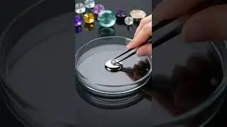 【ASMR】Gold flake touches silver liquid, golden crystals bloom instantly1 #asmr #satisfying #aivideo