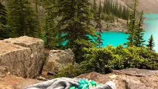 Turquoise lake moraine