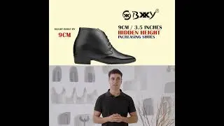 BXXY Men's 3.5 Inch Hidden Height Increasing Formal Lace-up Boot