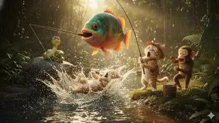 Fishing Disaster 😂🐟 | Funny Animal Shorts | Cat Monkey Snake