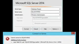 Sql sa login error