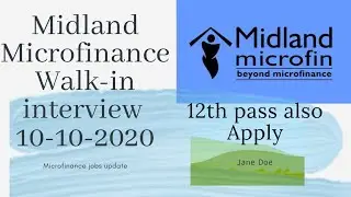 Midland Microfinance jobs Walk-in interview  | Midland jobs | 12th pass jobs| Midland hiring 2020