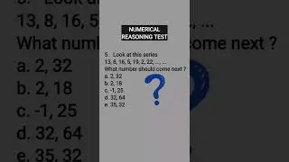 Numerical Reasoning Test, What Number Should Come Next ? #maths #psychology #fyp #psikotest