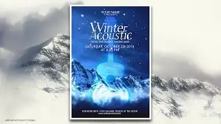 Graphic Design Winter Acoustic Poster Photoshop Tutorial