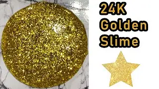 24K GOLD SLIME | How to make glossy golden metallic slime with glue at home | #homemadeslime