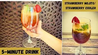 Ready in 5 minutes drink | Strawberry Cooler| Strawberry-Mint  Mojito| Summer Drink| #shorts