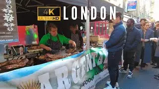 Leather Lane Street Food | Hatton Garden | London Holborn Walking Tour | 4K 60FPS