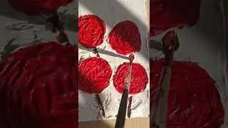 texture art 🥀🎨 | easy texture rose art | #viral #shorts #texture #textured #texturedart