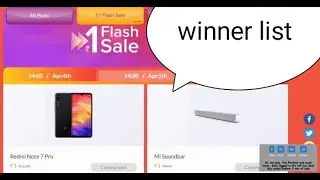 MI FLASH 2019 SALE WINNER LIST | 1 RS MI FLASH SALE WINNER LIST