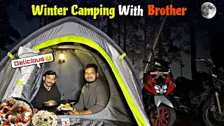 Extreme Winter Camping With Brother | Moonlight Adventure & Tasty Food Revealed |Bora The Camper
